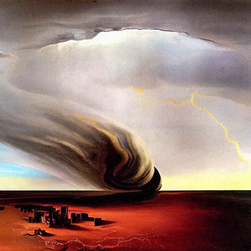 Image similar to storm is coming, i have regrets, by salvador dali