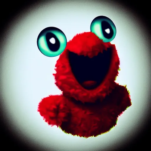 Image similar to “ scary elmo as a vampire”