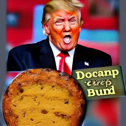 Image similar to the face of donald trump in a fruitcake