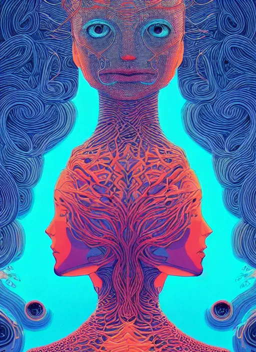 Prompt: symmetry!! stunning portrait of porcelain woman with coral hair!! by victo ngai, kilian eng vibrant colours, dynamic lighting, digital art, winning award masterpiece, fantastically beautiful, illustration, aesthetically inspired by beksinski and dan mumford, trending on artstation, art by greg rutkowski, 8 k