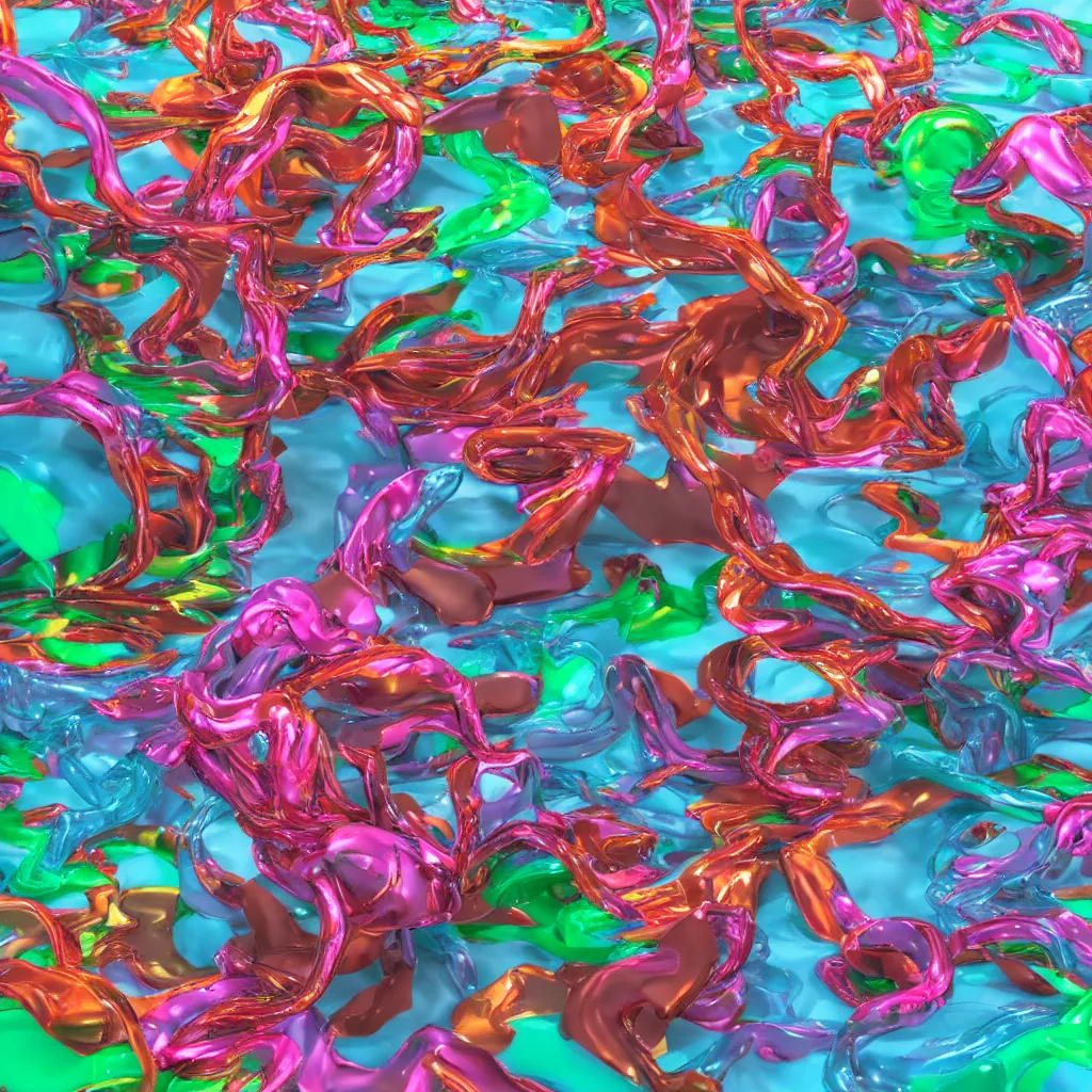 Image similar to painful pleasures by lynda benglis, octane render, colorful, 4 k, 8 k