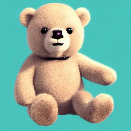 Image similar to Teddy, from TED (2012), on a white background, hyperdetailed, artstation, cgsociety, 8k