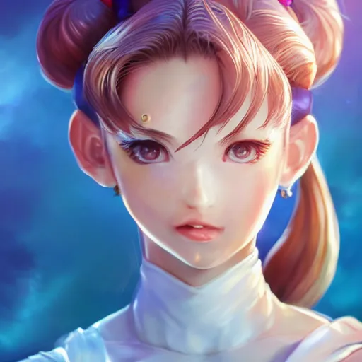 Image similar to a portrait of sailor moon, made by stanley artgerm lau, wlop, rossdraws, artstation, cgsociety, concept art, cgsociety, octane render, trending on artstation, artstationhd, artstationhq, unreal engine, 4 k, 8 k,