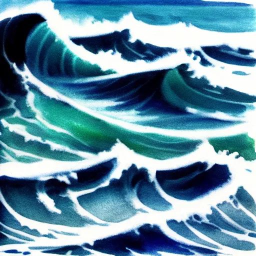 Image similar to zen, sea waves, ink