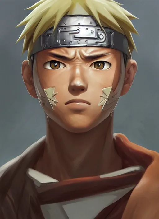 Uma pintura digital profissional da pele verde-oliva do naruto