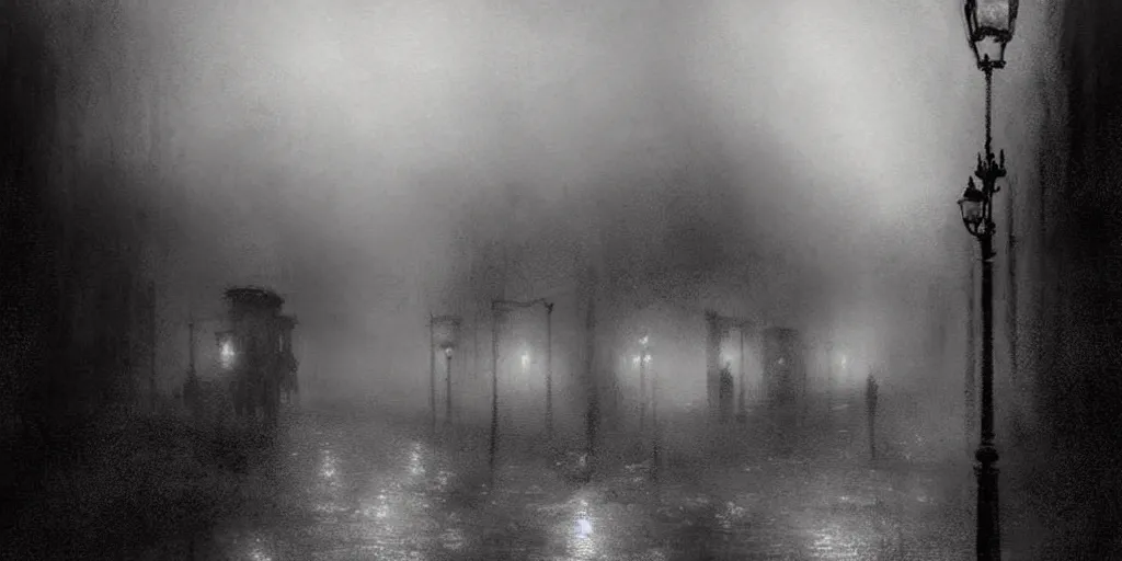 Prompt: victorian london, fog, night, digital art by chris cold, - h 6 4 0