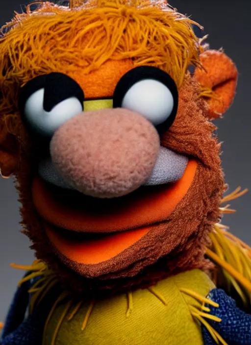 Image similar to studio portrait still of muppet!!!!! gordon freeman!!!!!! as a muppet muppet as a muppet, 8 k, studio lighting, key light,