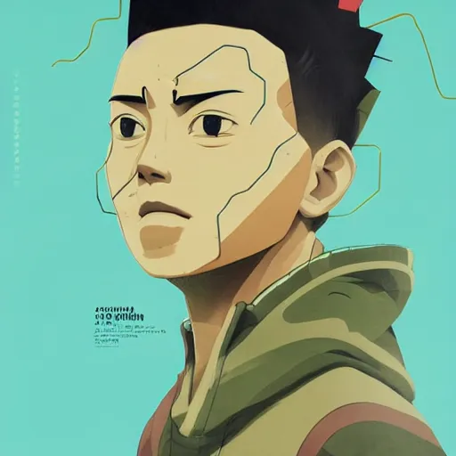 Prompt: Shikamaru Nara profile picture by Sachin Teng, asymmetrical, Organic Painting , Matte Painting, meaningful, Powerful, geometric shapes, hard edges, graffiti, street art:2 by Sachin Teng:4