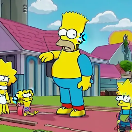 Image similar to Squid Game (2021) episode featuring The Simpsons in Squid Game.