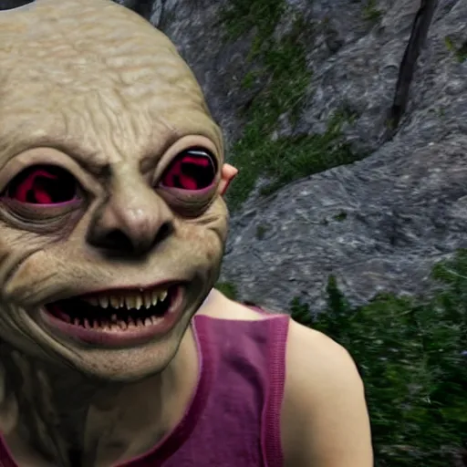 Prompt: Gollum, gta v loading screen style