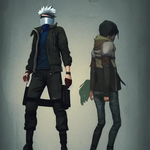 Image similar to kakashi, style game square enix life is strange remake, trending on artstation, painted by greg rutkowski, render with game the last of us parte ii details