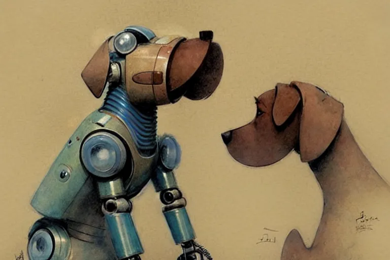 Image similar to ( ( ( ( ( 1 9 5 0 s retro future robot android dog. muted colors. ) ) ) ) ) by jean - baptiste monge!!!!!!!!!!!!!!!!!!!!!!!!!!!!!!