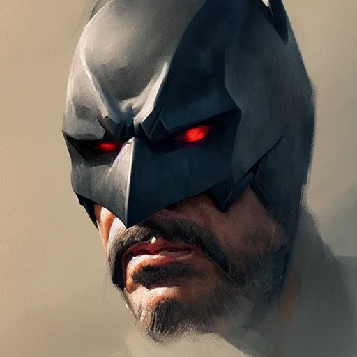 Image similar to portrait of a man by greg rutkowski, he looks like dani trejo as batman, highly detailed portrait, digital painting, artstation, concept art, smooth, sharp foccus ilustration, artstation hq