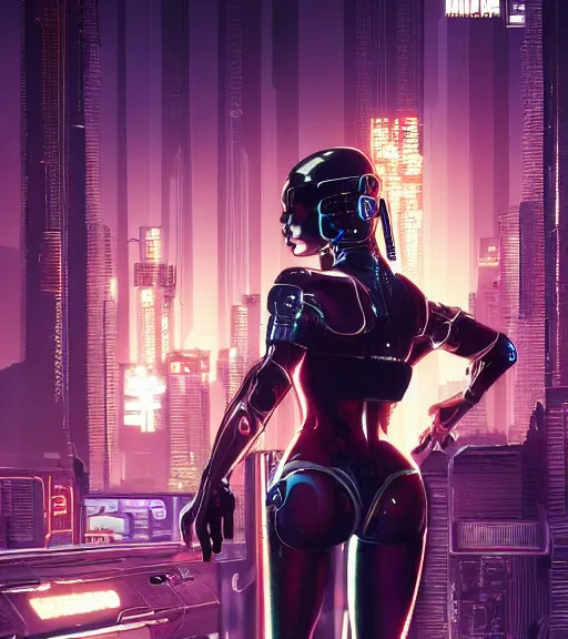 Image similar to cable plugged in, side of head, very very beautiful woman, cyberdeck computer terminal, street level night city, 1 9 7 9 omni magazine cover, style by vincent di fate, artgerm, cyberpunk 2 0 7 7, very coherent, detailed, 4 k resolution, unreal engine, daz