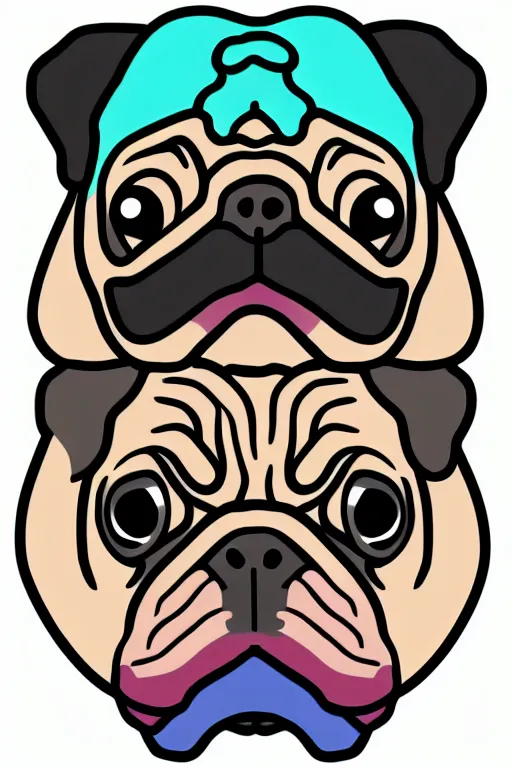 Image similar to Portrait of a drug dealer pug, sticker, andromorphic, colorful, illustration, highly detailed, simple, smooth and clean vector curves, no jagged lines, vector art, smooth