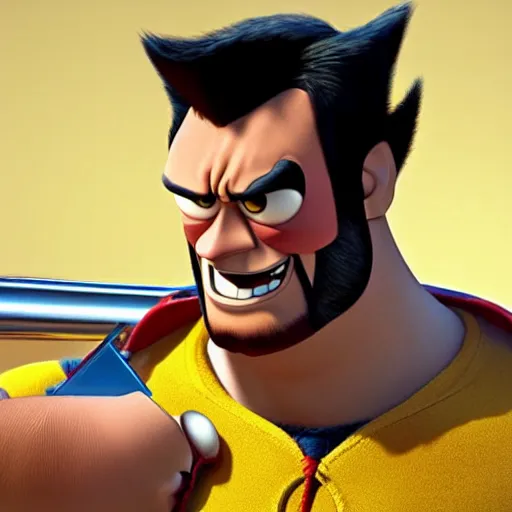 Image similar to Wolverine As seen in Pixar animated movie toy story . 4K quality super realistic