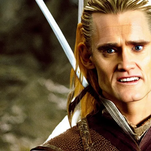 Prompt: jim carrey playing legolas in lord of the rings