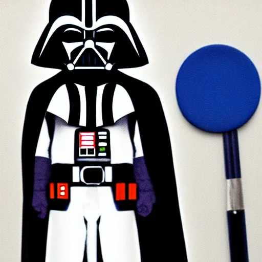 Prompt: darth vader advertising a blue coin