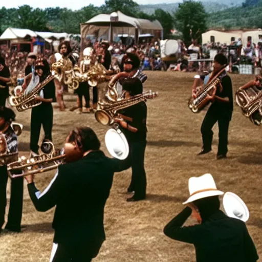 Image similar to cantina band performing at woodstock