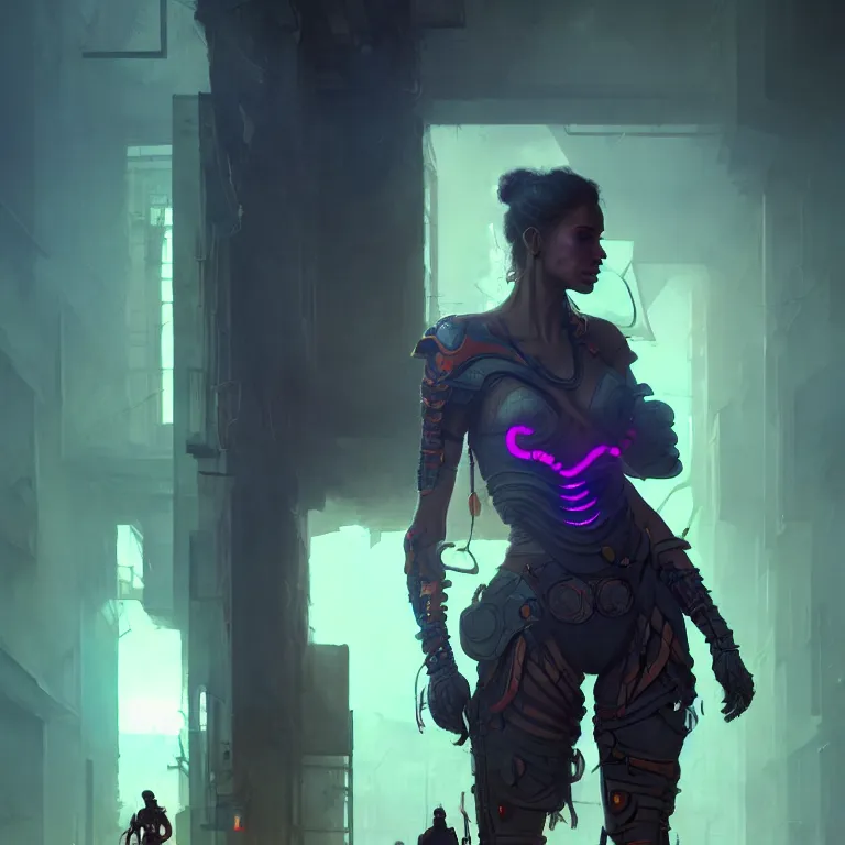 Image similar to an ultra - high resolution photograph of a x - ray warrior women, in a plaged city, by greg rutkowski, trending on artstation. x - ray color scheme