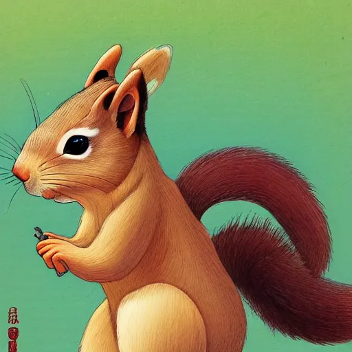 Image similar to a samurai squirrel, by kazuo oga