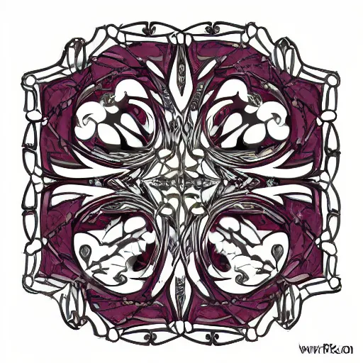 Prompt: artnouveau symmetrical jewel pattern fram