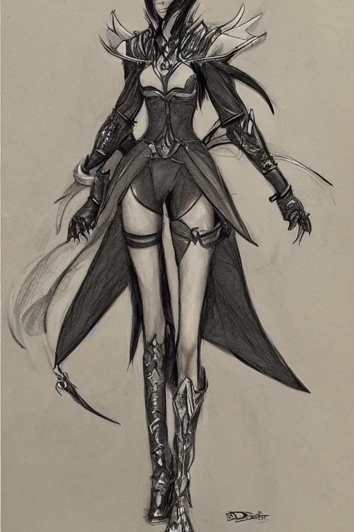 Image similar to Sketch of fully clothed Bayonetta! by Da Vinci