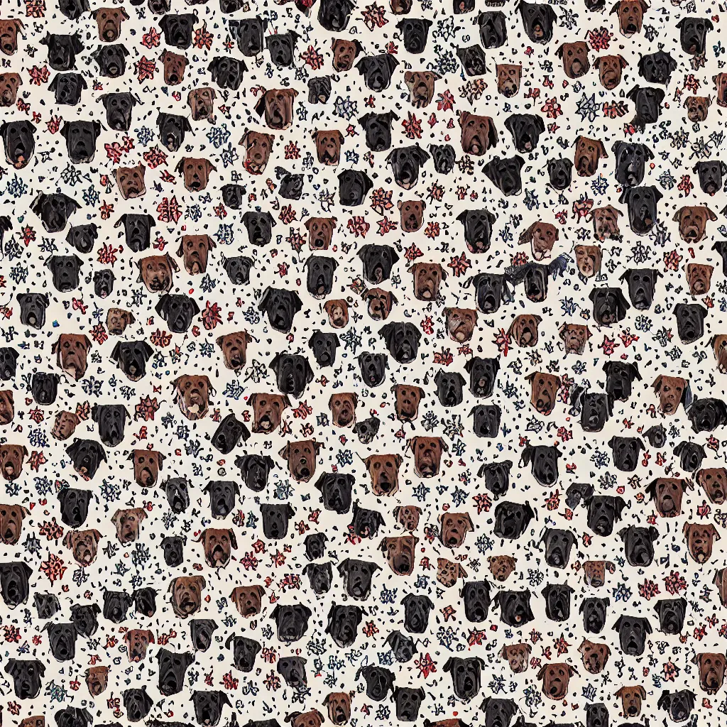 Image similar to seamless pattern of pitbulls fighting in the 9th ward, 35mm photography