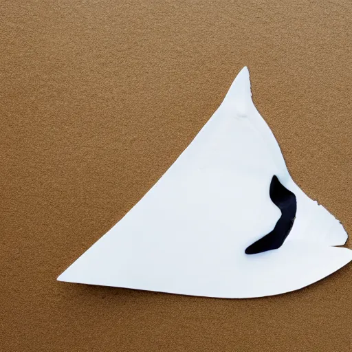 Prompt: photo of a shark fin, white background