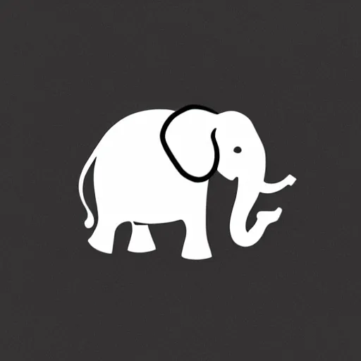 Image similar to minimal geometric elephant logo by karl gerstner, monochrome, symmetrical