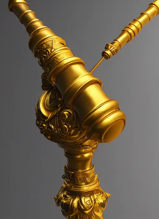 Image similar to a golden bo staff, Unreal 5, DAZ, hyperrealistic, octane render, RPG portrait, dynamic lighting