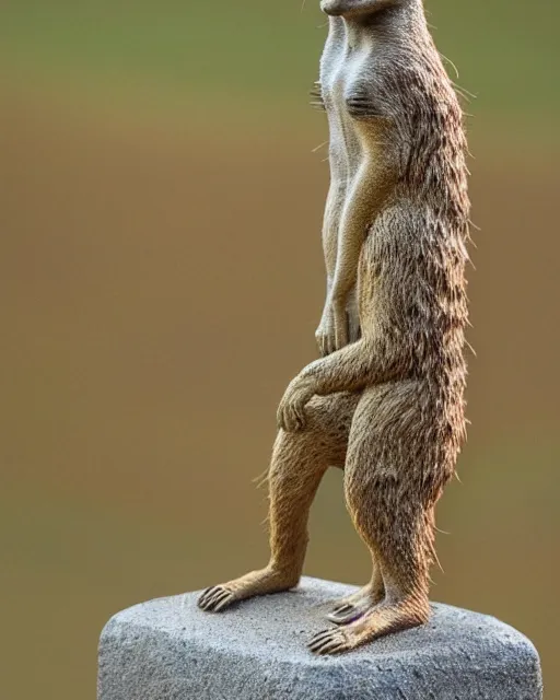 Prompt: a statue of a meerkat