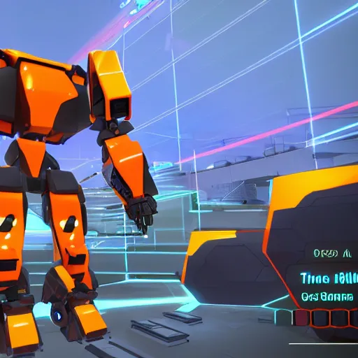 Image similar to screenshot from the game robocraft of a railgun bot, 8 k resolution