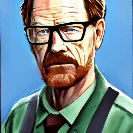 Image similar to bryan cranston as Gordon freeman, painting