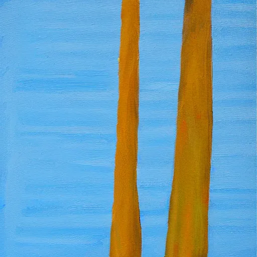 Prompt: oil painting of a of paper standing vertically against a blue background, impressionist artwork