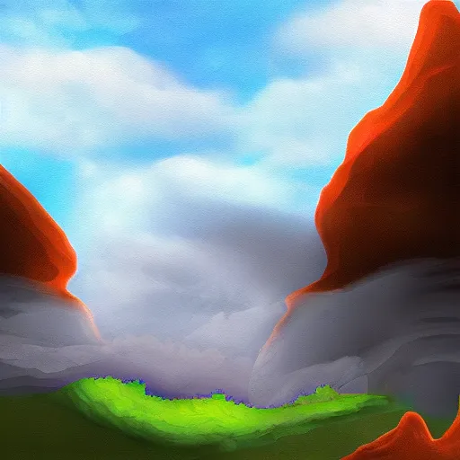 Prompt: a landscape, digital art