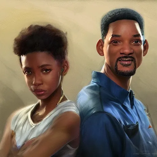 Prompt: will smith, artwork by cushart, krenz