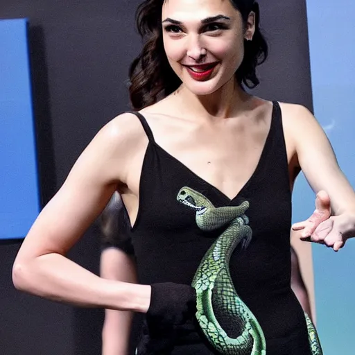 Image similar to gal gadot changing into a snake