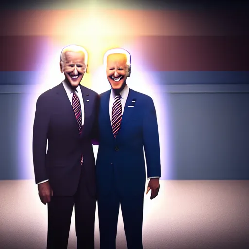 Image similar to cartoon of joe biden and peter parker standing proudly shoulder to shoulder ultra realistic, lens flare, atmosphere, glow, detailed, intricate, full of colour, cinematic lighting, trending on artstation, 4 k, hyperrealistic, focused, extreme details, unreal engine 5, cinematic, masterpiece, ultra realistic, hyper realistic, highly detailed, sharp focus, digital art