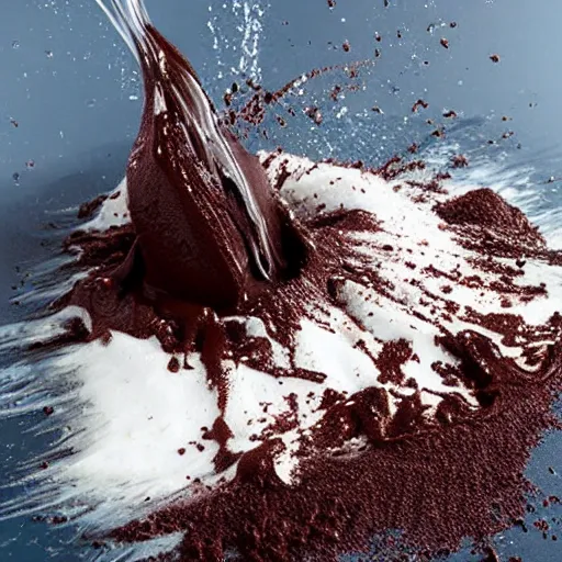 Image similar to tsunami of liquid chocolate on new york