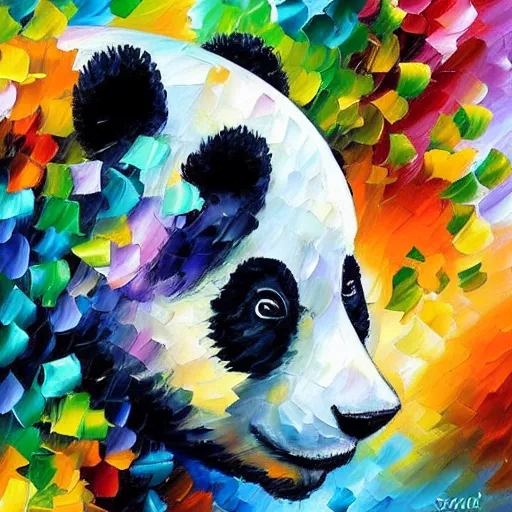 Image similar to panda by style leonid afremov,