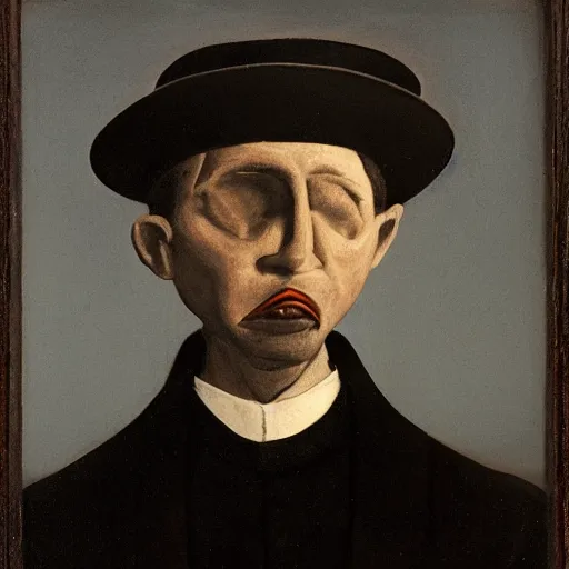 Image similar to portrait of a man with no nose