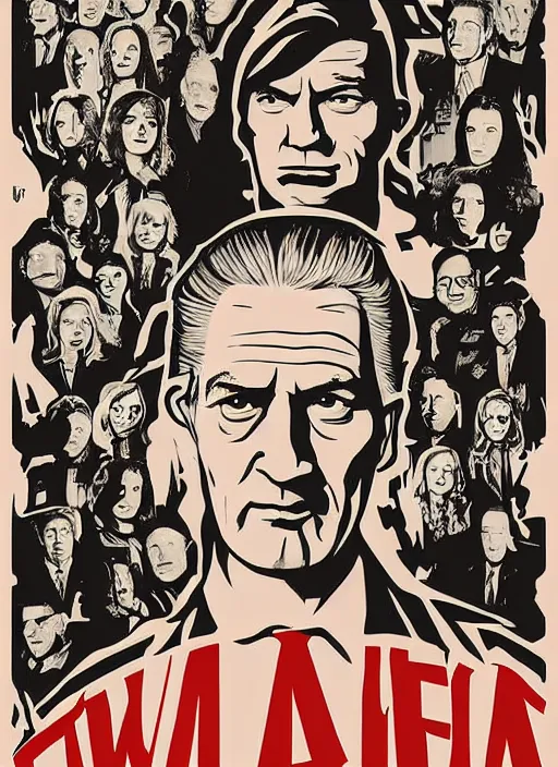 Image similar to twin peaks movie poster art by adam simpson