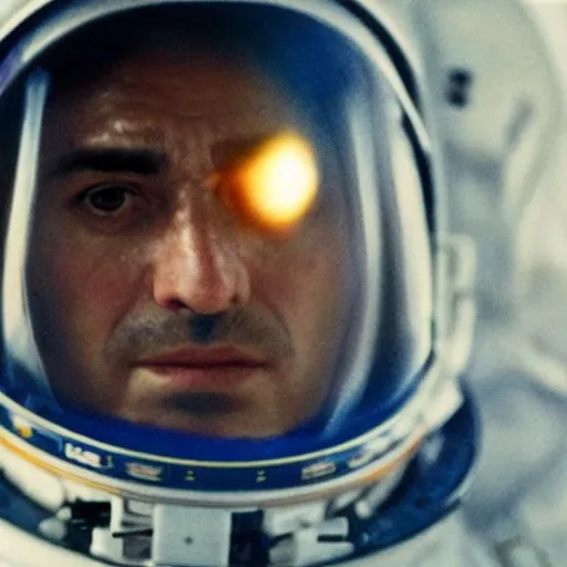 Image similar to close - up of a kurdish astronaut in a movie directed by christopher nolan, movie still frame, promotional image, imax 7 0 mm footage