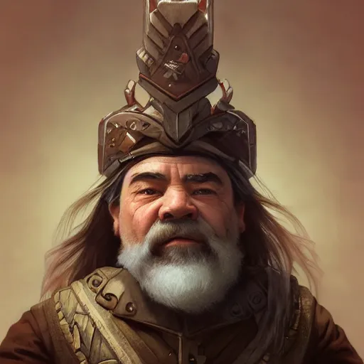 Image similar to Three quarters portrait of a dwarf, highly detailed, digital painting, art by Stanley Lau and Artgerm and Greg Rutkowski and Alphonse Mucha, artstation, octane render, cgsociety