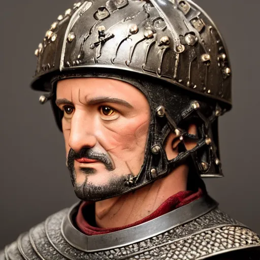 Prompt: richard iv the roman king photo, real human, soft studio lighting, 6 0 mm lens in full armor