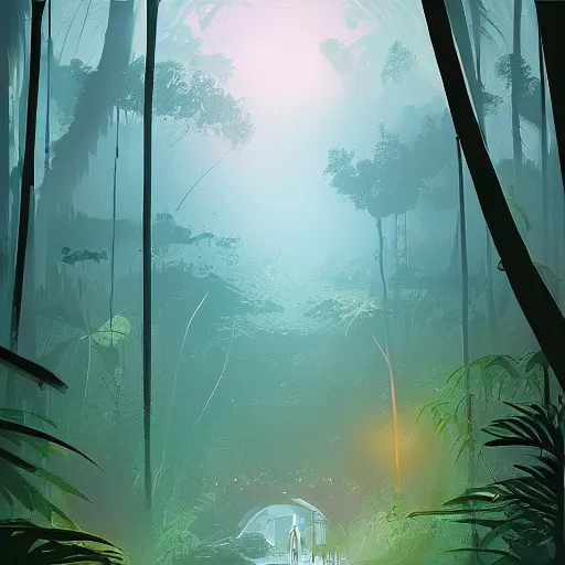 Prompt: at the heart of the jungle lies a mysterious secret, by alena aenami, digital art