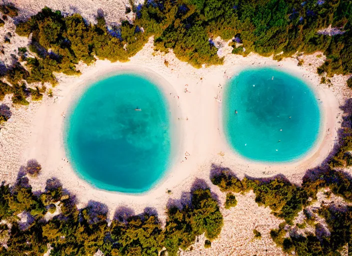 Image similar to symmetry!! a 2 8 mm macro aerial view of a beautiful beach in greece, photography, film, film grain, canon 5 0 mm, cinematic lighting