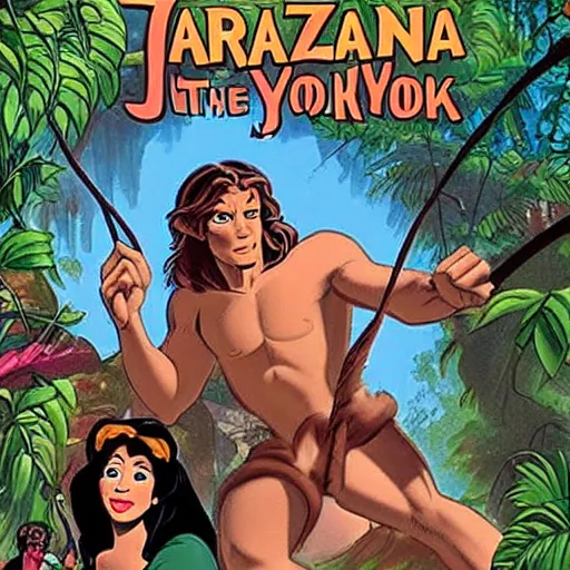 Image similar to tarzan in the jungle of New York, Disney style