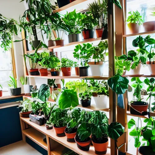 Prompt: a classroom with plants as students, photography,